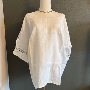Linen White Women's Top